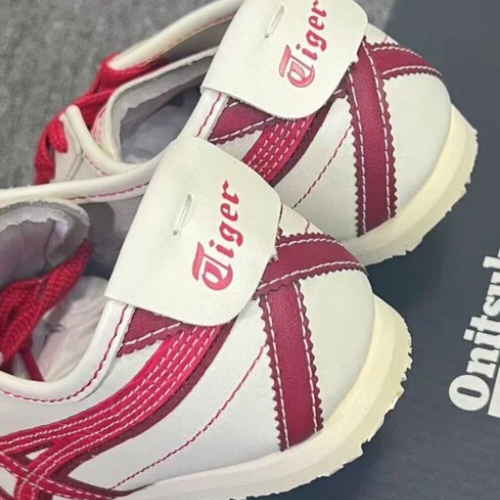 Onitsuka Tiger by Asics White Sneakers with Red Stripes - Picture 8 of 8
